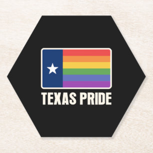 Rainbow Texas Flag Design for proud LGBT+ Texans Paper Coaster