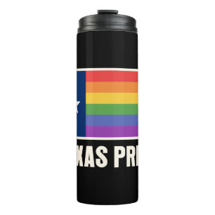 Rainbow Texas Flag Design for proud LGBT+ Texans Thermal Tumbler