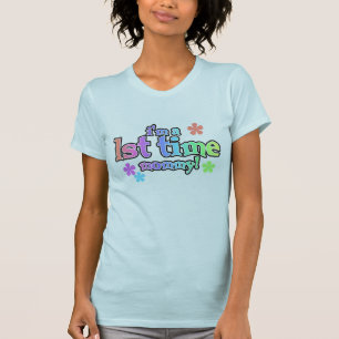 Rainbow Text First Time Mommy T-Shirt