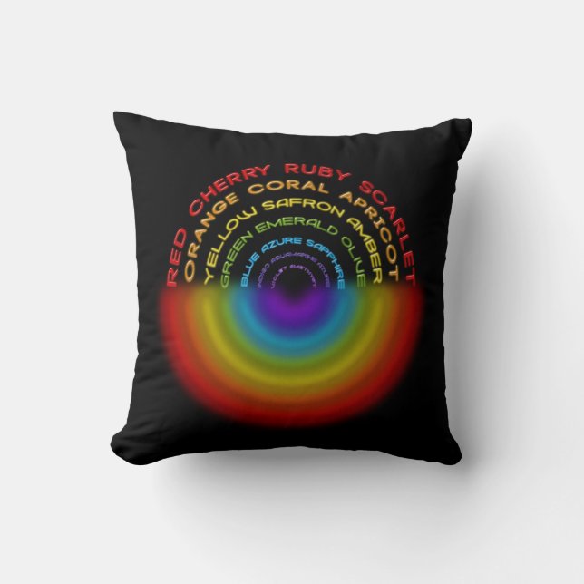 rainbow text throw pillow (Front)