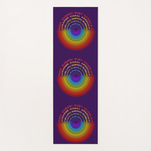 rainbow text  yoga mat
