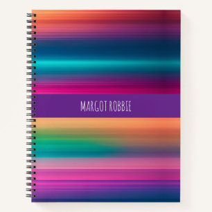 Rainbow Texture line Gradient Pattern Notebook