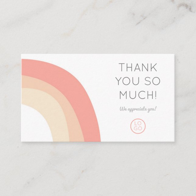 Rainbow Thank You Business Card (Front)