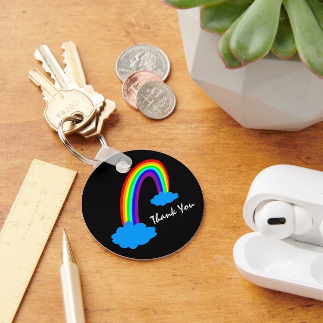 Rainbow & Thank You / emergency services Keychain (Desk)
