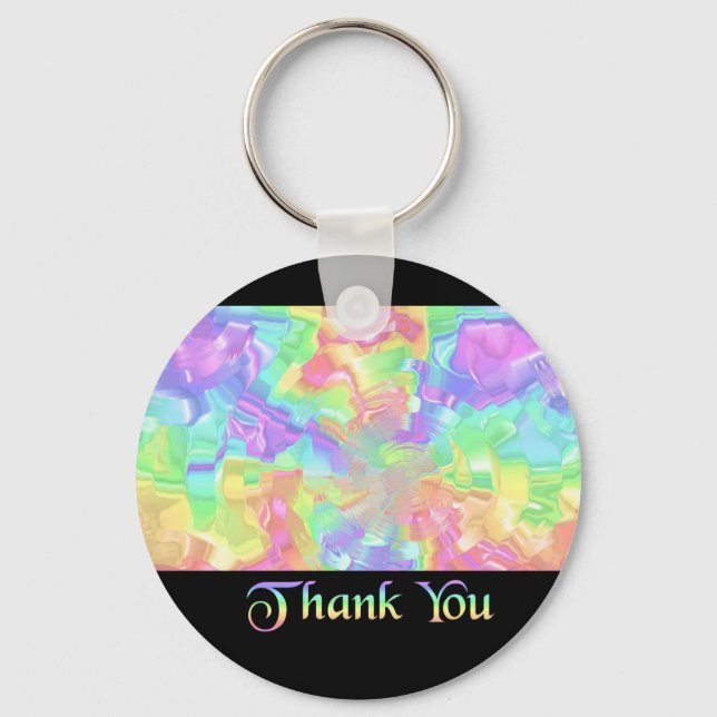 Rainbow Thank You Keychain (Front)