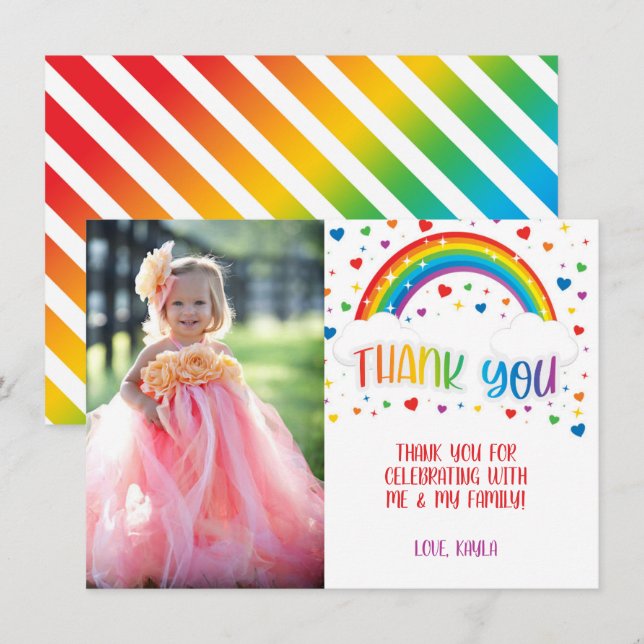 Rainbow Thank You Photo Card (Front/Back)