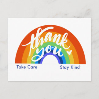 Rainbow Thank You Postcard