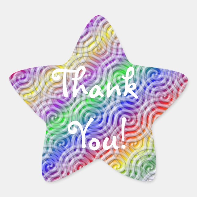 Rainbow Thank You Star Sticker (Front)