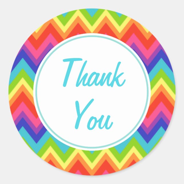 Rainbow Thank You Stickers (Front)