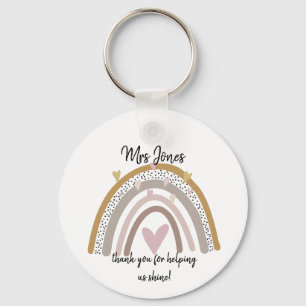 Rainbow thank you teacher gift keychain