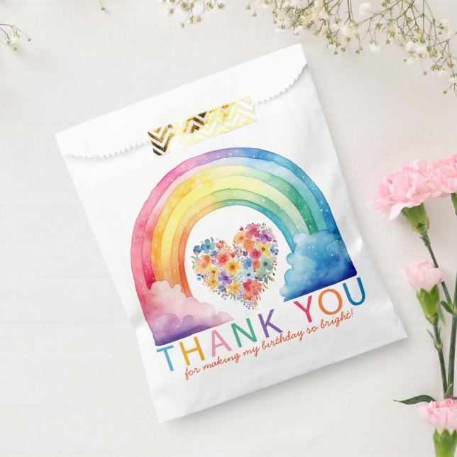 Rainbow Thank You Watercolor Party Favour Bag (Sealed)
