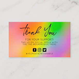Rainbow Thank You Whimsical Business Card