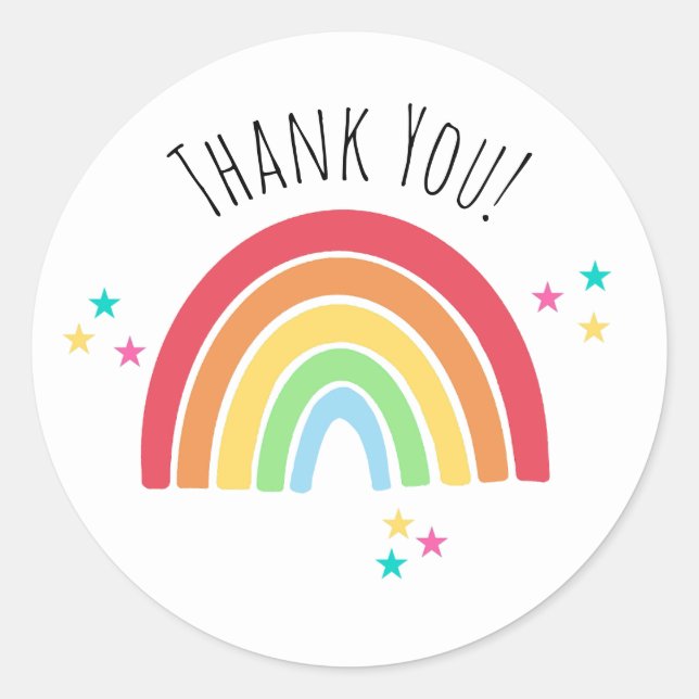 Rainbow Thankyou Sticker (Front)