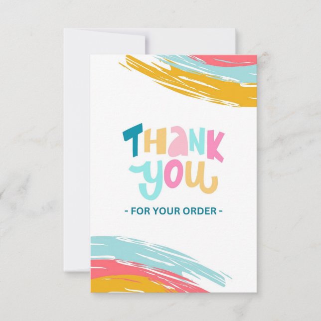 Rainbow theme Thank You card (Front)