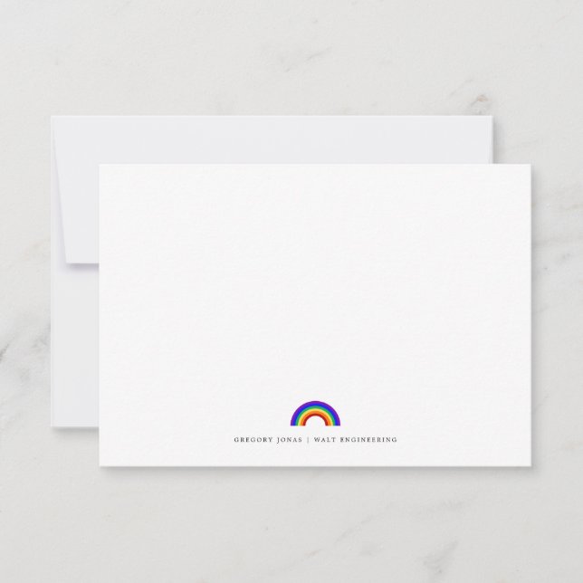 Rainbow Themed LGBTQ | Flat Note Card (Front)