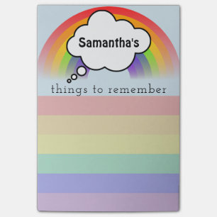 Rainbow Things to Remember List Post It Post-it Notes