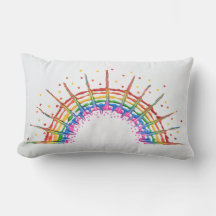 Rainbow Throw Cushion, Lumbar Cushion 33 x 53 cm