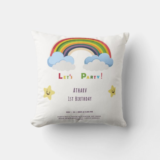 Rainbow Throw Pillow (Front)