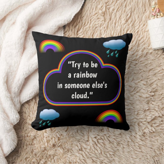 'Rainbow' Throw Pillow (Blanket)