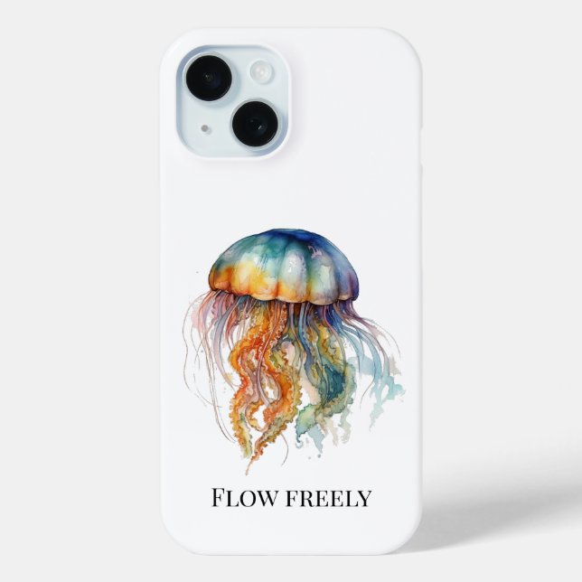Rainbow Tides Jellyfish: Watercolor Art  Case-Mate iPhone Case (Back)
