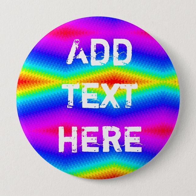 Rainbow tie-dye 4 inch round button (Front)