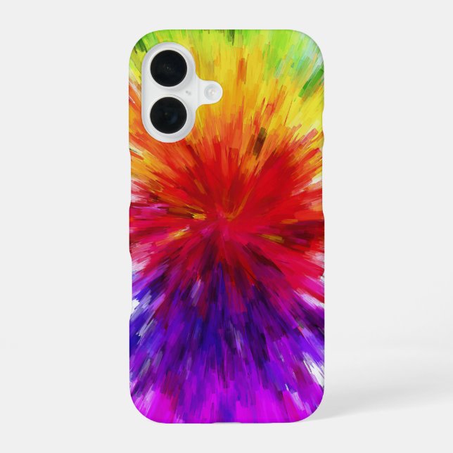 Rainbow tie dye abstract phone case (Back)