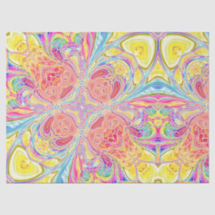 Rainbow Tie Dye Acrylic Fluid Pour Flower Tissue Paper