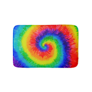 Rainbow Tie-Dye Alcohol Ink Bath Mat