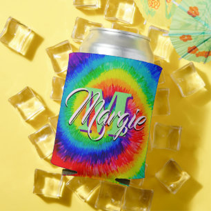 Rainbow Tie-Dye Alcohol Ink Can Cooler