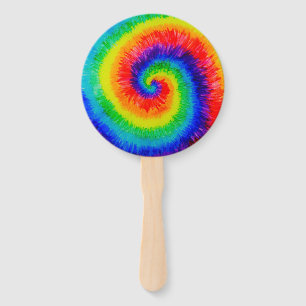 Rainbow Tie-Dye Alcohol Ink Hand Fan