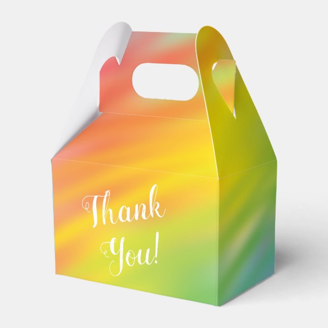 Rainbow Tie Dye Baby Shower Favor Box (Front Side)