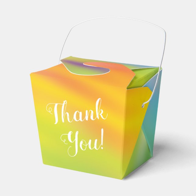 Rainbow Tie Dye Baby Shower Favor Box (Front Side)