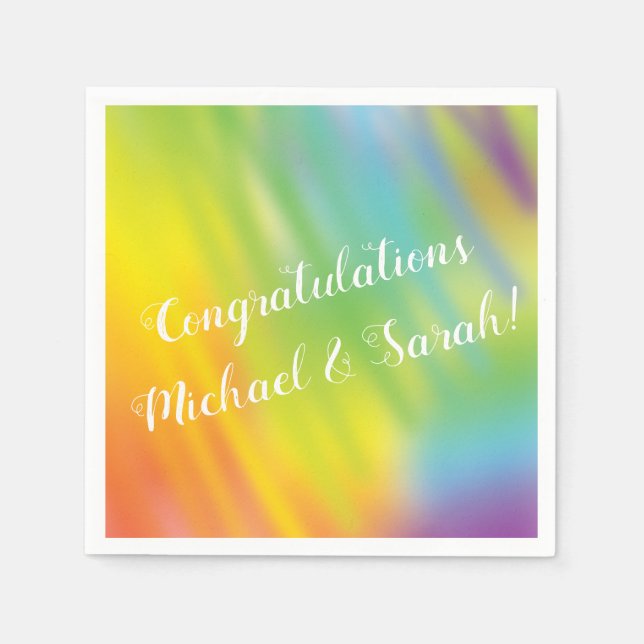 Rainbow Tie Dye Baby Shower Napkin (Front)