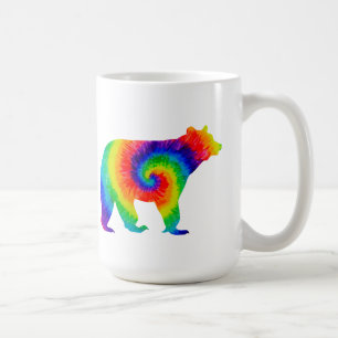 Rainbow Tie Dye Bear Coffee Mug