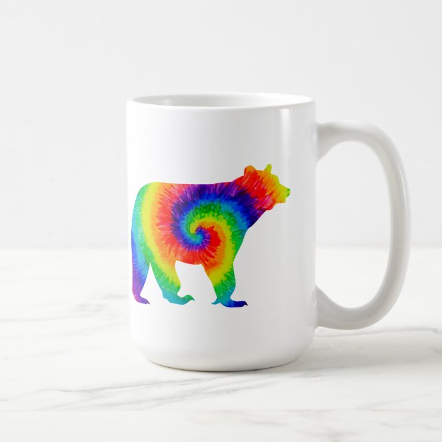 Rainbow Tie Dye Bear Coffee Mug (Right)