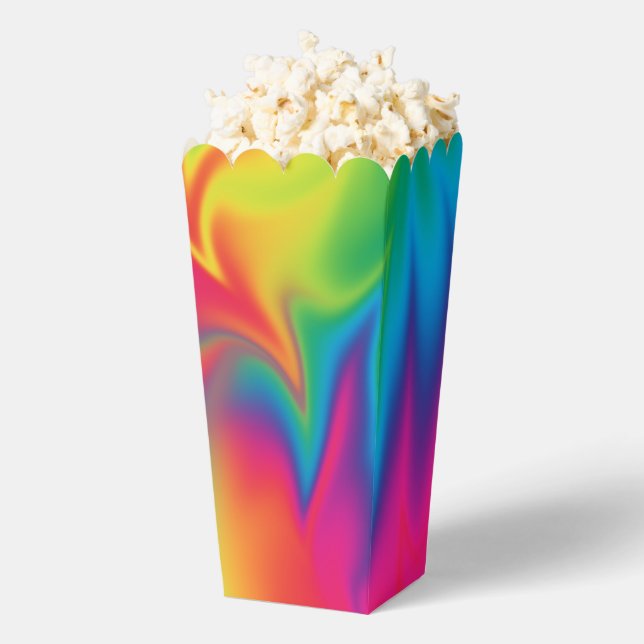Rainbow Tie-Dye Birthday Party Favour Popcorn Box (Popped)