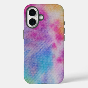 Rainbow Tie Dye iPhone 16 Case
