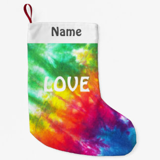 Rainbow Tie-Dye Customized Love Small Christmas Stocking