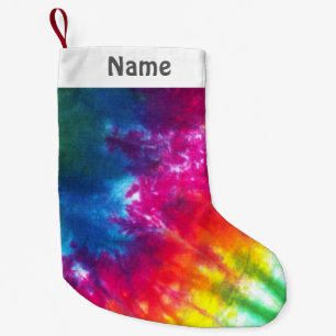 Rainbow Tie-Dye Customized Small Christmas Stocking
