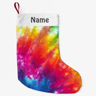 Rainbow Tie-Dye Customized Small Christmas Stocking