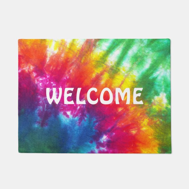 Rainbow Tie-Dye Doormat (Front)