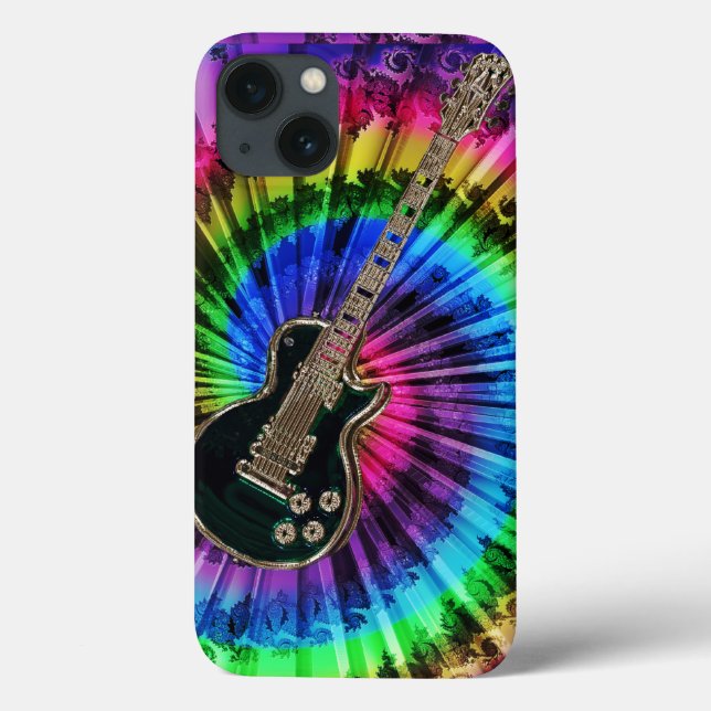 Rainbow Tie-Dye Electric Guitar for iPad Case-Mate iPhone Case (Back)