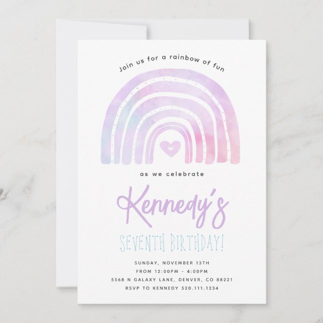 Rainbow Tie Dye Invitation à la fête d'anniversair (Devant)