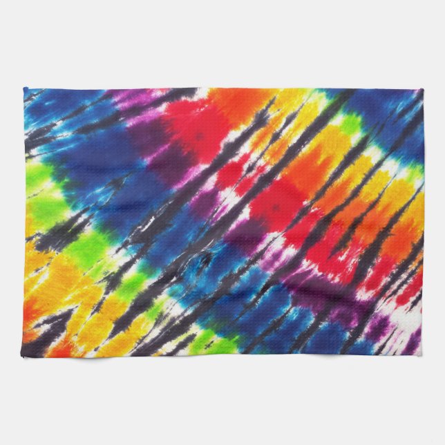 Rainbow Tie-Dye Kitchen Towel (Horizontal)