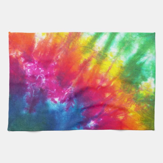 Rainbow Tie-Dye Kitchen Towel (Horizontal)