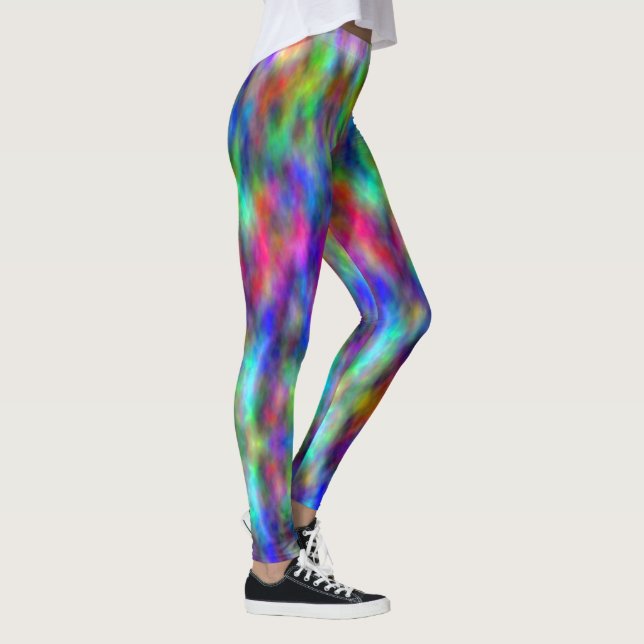 Rainbow Tie Dye Leggings Women's Exercise Pants (Right)