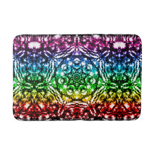 Rainbow Tie Dye Mandala Star Bath Mat