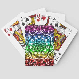 Rainbow Tie Dye Mandala Star Playing Cards