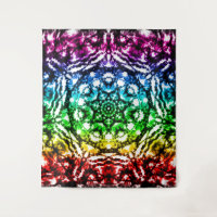 Rainbow Tie Dye Mandala Star Retro