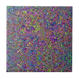 Rainbow Tie Dye Marble Hippie Look Tile